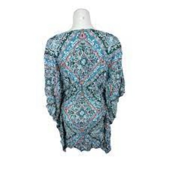 NWT JANTZEN CAFTAN COVER-UP TASSEL TRIM MEDALLION XXS - Picture 3 of 9